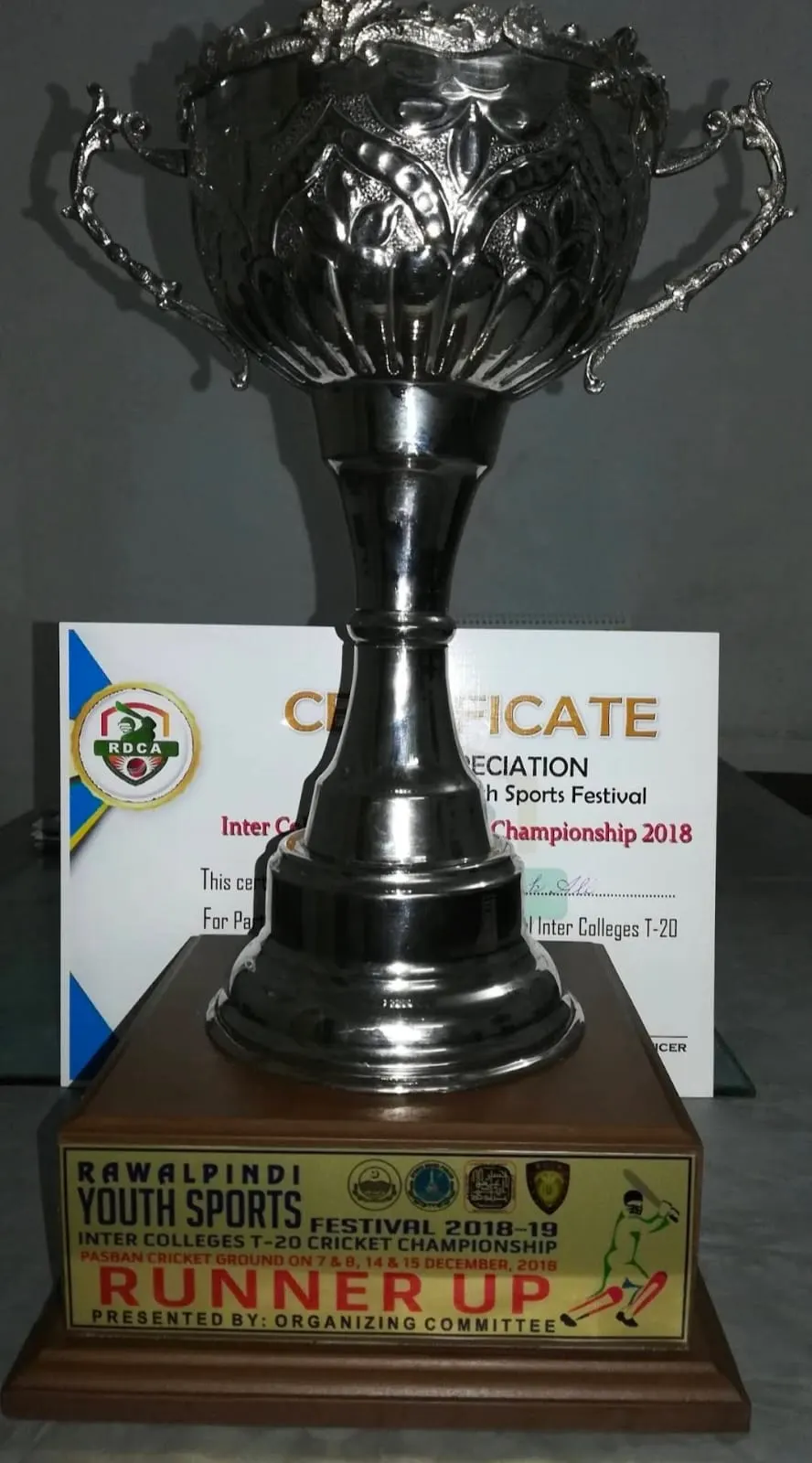 A display of the college's sporting achievements