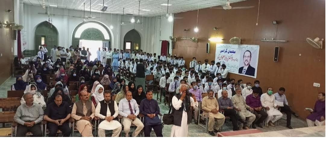 Senator Babar Awan on a return visit to the college