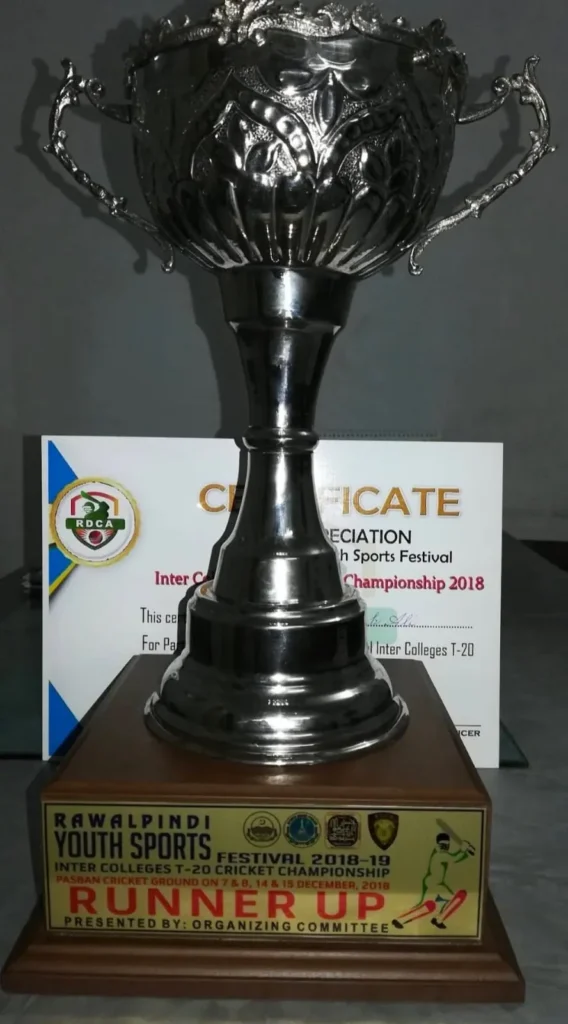 A display of the college's sporting achievements